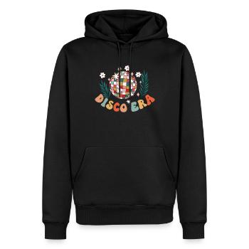 Disco Groovy Hippie 70s 80er Vintage Siebziger - Männer Premium Bio Hoodie - Schwarz - Vorne - Nico (187cm)