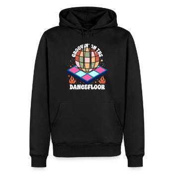 Disco Groovy Hippie 70s 80er Vintage Siebziger - Männer Premium Bio Hoodie - Schwarz - Vorne - Nico (187cm)