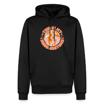 Disco Groovy Hippie 70s 80er Vintage Siebziger - Männer Premium Bio Hoodie - Schwarz - Vorne - Nico (187cm)