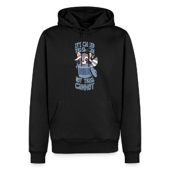 Mülltonnen-Wortwitz mit niedlichem Waschbär - Männer Premium Bio Hoodie - Schwarz - Vorne - Nico (187cm)