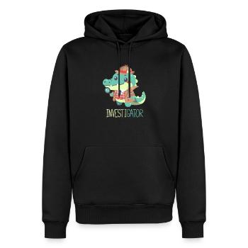 Alligator - Détective - Enquêteur - Crocodile - Sweat à capuche Premium bio Homme - noir - Devant - Nico (187cm)