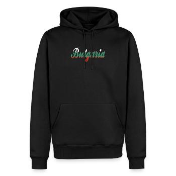 Bulgaria Bulgarien Schriftzug - Männer Premium Bio Hoodie - Schwarz - Vorne - Nico (187cm)