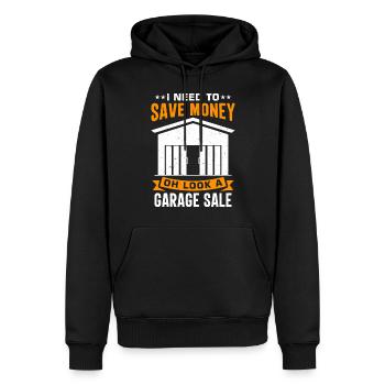 Garage Sale - Männer Premium Bio Hoodie - Schwarz - Vorne - Nico (187cm)