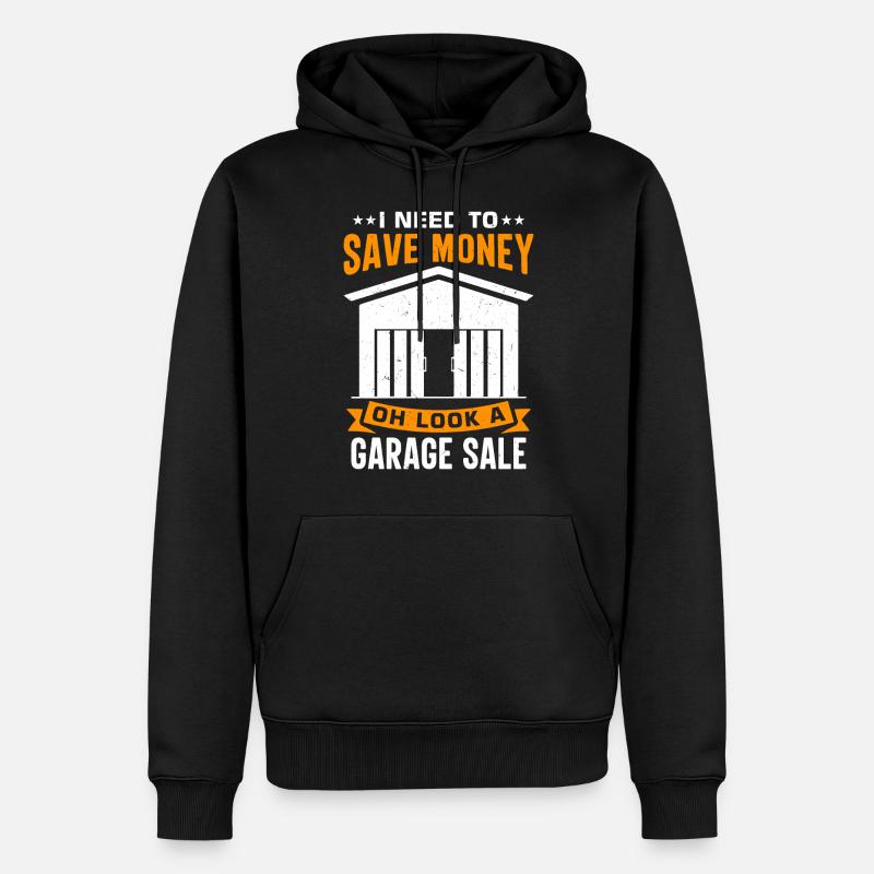 Vente de garage - Sweat à capuche Premium bio Homme - noir