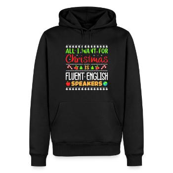 Englisch Lehrer - Männer Premium Bio Hoodie - Schwarz - Vorne - Nico (187cm)