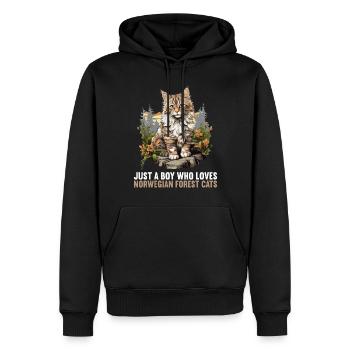 Norwegian Forest Cat Norwegische Waldkatze - Männer Premium Bio Hoodie - Schwarz - Vorne - Nico (187cm)