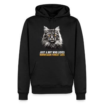 Norwegian Forest Cat Norwegische Waldkatze - Männer Premium Bio Hoodie - Schwarz - Vorne - Nico (187cm)
