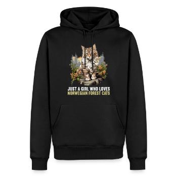 Norwegian Forest Cat Norwegische Waldkatze - Männer Premium Bio Hoodie - Schwarz - Vorne - Nico (187cm)
