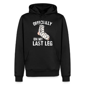 Officiellement sur ma dernière jambe chirurgie récupération cassée - Sweat à capuche Premium bio Homme - noir - Devant - Nico (187cm)