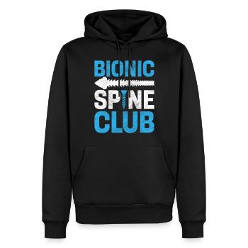 Bionic Spine Club Fusion Lombaire Spinal Drôle Dos - Sweat à capuche Premium bio Homme - noir - Devant - Nico (187cm)