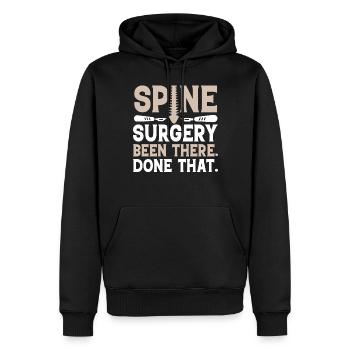 Spine Surgery Funny Scoliosis Back Surgery Lumbar - Men’s Premium Organic Hoodie - black - Front - Nico (187cm)