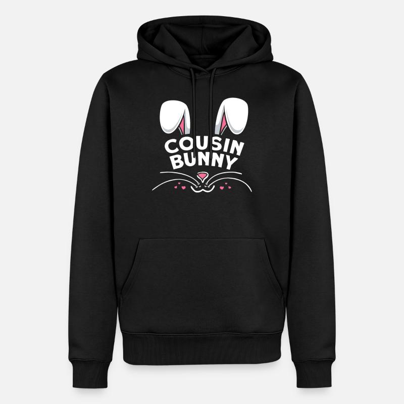 Cousin Bunny - Männer Premium Bio Hoodie - Schwarz