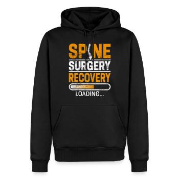 Chirurgie de la colonne vertébrale Récupération Spinal Fusion Spine Post - Sweat à capuche Premium bio Homme - noir - Devant - Nico (187cm)