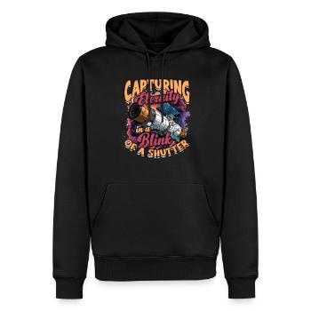 Astrophotographie - Sweat à capuche Premium bio Homme - noir - Devant - Nico (187cm)