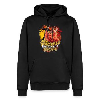 Flamenco Plus qu’un simple jeu de jambes sophistiqué - Sweat à capuche Premium bio Homme - noir - Devant - Nico (187cm)