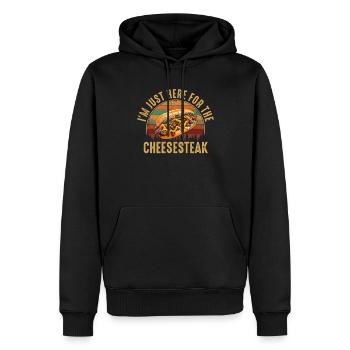 Philly Cheesesteak apparel - Männer Premium Bio Hoodie - Schwarz - Vorne - Nico (187cm)