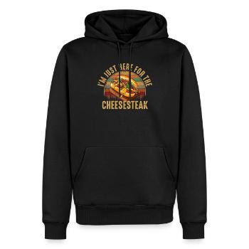 Philly Cheesesteak apparel - Männer Premium Bio Hoodie - Schwarz - Vorne - Nico (187cm)