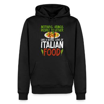 Cadeaux de cuisine italienne - Sweat à capuche Premium bio Homme - noir - Devant - Nico (187cm)