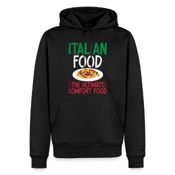 Cadeaux de cuisine italienne - Sweat à capuche Premium bio Homme - noir - Devant - Nico (187cm)