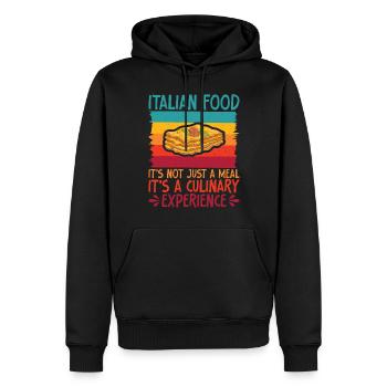 Cadeaux de cuisine italienne - Sweat à capuche Premium bio Homme - noir - Devant - Nico (187cm)