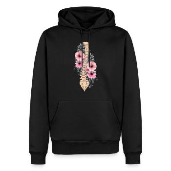 Drôle de scoliose Spinal Fusion Fleurs Cervicales - Sweat à capuche Premium bio Homme - noir - Devant - Nico (187cm)