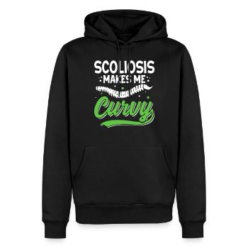 Drôle de scoliose Ruban vert Spin Fusion Spine - Sweat à capuche Premium bio Homme - noir - Devant - Nico (187cm)