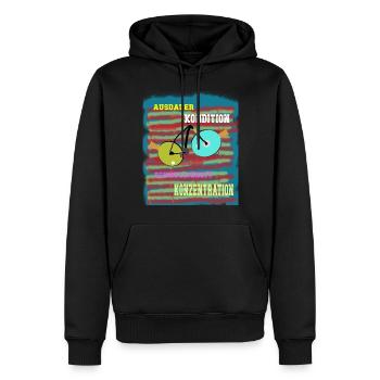 Tischtennis und Radfahren mein Sport - Männer Premium Bio Hoodie - Schwarz - Vorne - Nico (187cm)