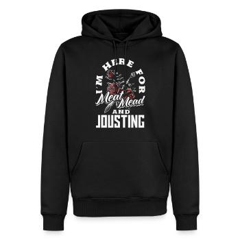 Festival de l’épée médiévale - Sweat à capuche Premium bio Homme - noir - Devant - Nico (187cm)