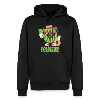 Melon Millionnaire - Sweat à capuche Premium bio Homme - noir - Devant - Nico (187cm)