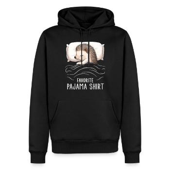 Chemise de pyjama préférée - Sweat à capuche Premium bio Homme - noir - Devant - Nico (187cm)