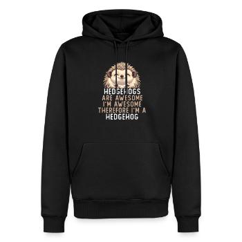 Les hérissons sont géniaux - Sweat à capuche Premium bio Homme - noir - Devant - Nico (187cm)