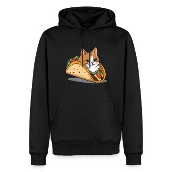 Taco Cat Cinco de Mayo Nourriture Esthétique Streetwear - Sweat à capuche Premium bio Homme - noir - Devant - Nico (187cm)