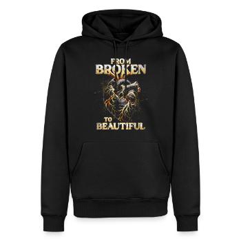 Kintsugi De Brisé À Beau - Sweat à capuche Premium bio Homme - noir - Devant - Nico (187cm)