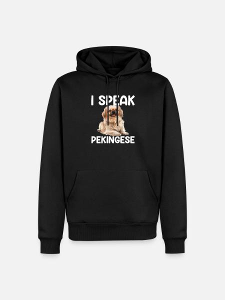 i speak pekingese - Men’s Premium Organic Hoodie - black