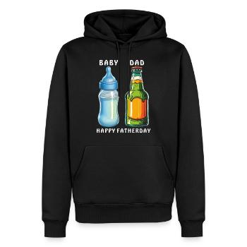BÉBÉ PAPA BONNE FÊTE DES PÈRES - Sweat à capuche Premium bio Homme - noir - Devant - Nico (187cm)
