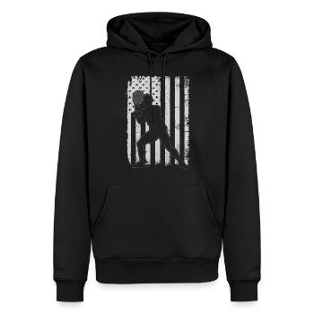 Racquetball American Flag Racquetball Silhouette - Männer Premium Bio Hoodie - Schwarz - Vorne - Nico (187cm)