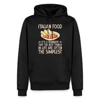 Cadeaux de cuisine italienne - Sweat à capuche Premium bio Homme - noir - Devant - Nico (187cm)
