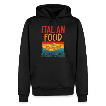 Cadeaux de cuisine italienne - Sweat à capuche Premium bio Homme - noir - Devant - Nico (187cm)