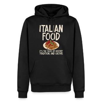 Cadeaux de cuisine italienne - Sweat à capuche Premium bio Homme - noir - Devant - Nico (187cm)