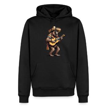 Bigfoot Mexicain Mariachi Guitariste Fiesta - Sweat à capuche Premium bio Homme - noir - Devant - Nico (187cm)