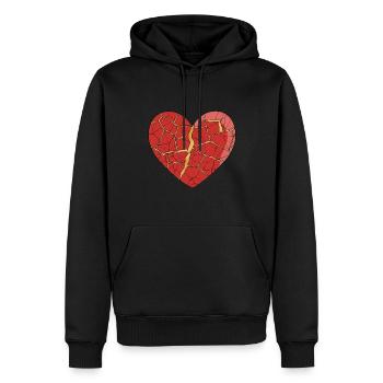 Kintsugi Kintsukuroi Heart - Men’s Premium Organic Hoodie - black - Front - Nico (187cm)