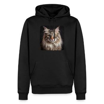 Ragamuffin Chaton Ragamuffin Chat - Sweat à capuche Premium bio Homme - noir - Devant - Nico (187cm)