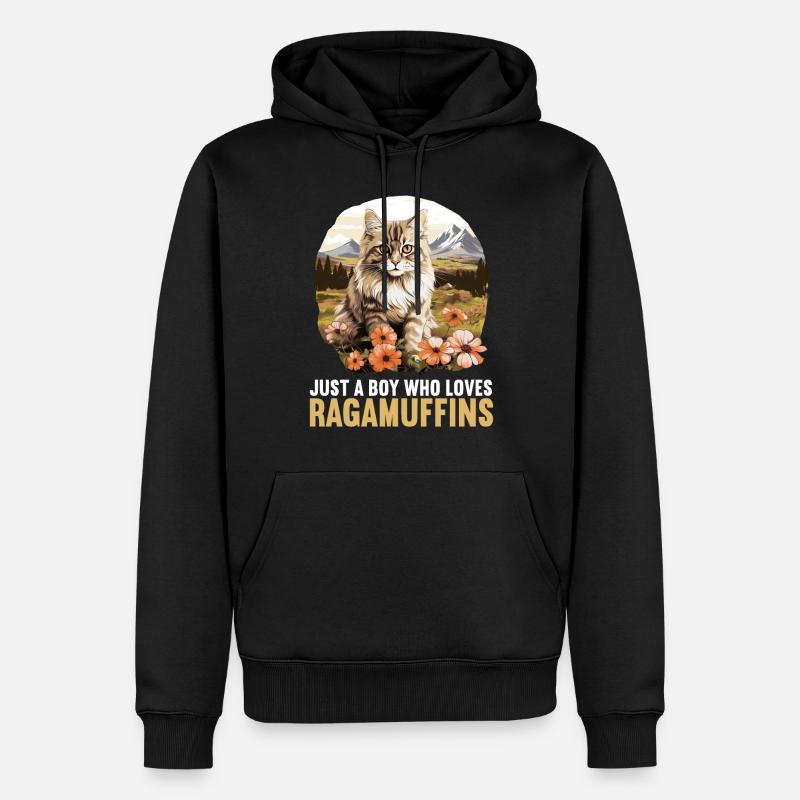 Ragamuffin Chaton Ragamuffin Chat - Sweat à capuche Premium bio Homme - noir