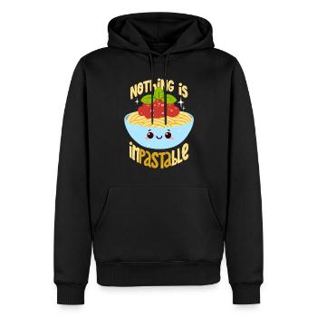 Pasta Wortwitz - Männer Premium Bio Hoodie - Schwarz - Vorne - Nico (187cm)