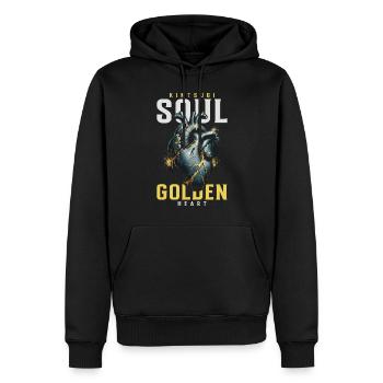 Kintsugi Soul Golden Heart Kintsukuroi - Männer Premium Bio Hoodie - Schwarz - Vorne - Nico (187cm)