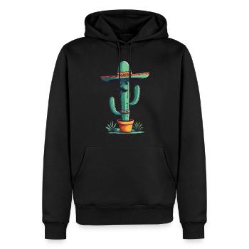 Cactus Fiesta Drôle De Vacances Mexicaines - Sweat à capuche Premium bio Homme - noir - Devant - Nico (187cm)