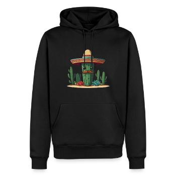 Cactus Fiesta Vacances Mexicaines Drôle - Sweat à capuche Premium bio Homme - noir - Devant - Nico (187cm)