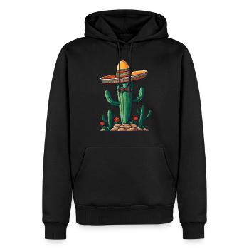 Cactus Fiesta Cactus avec Sombrero Funny Design - Sweat à capuche Premium bio Homme - noir - Devant - Nico (187cm)