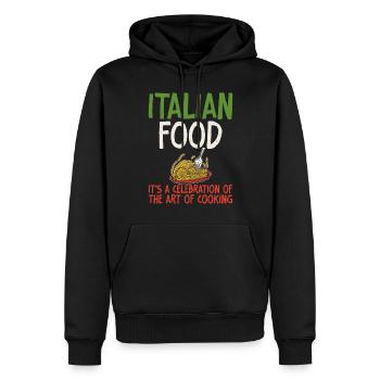 Cadeaux de cuisine italienne - Sweat à capuche Premium bio Homme - noir - Devant - Nico (187cm)