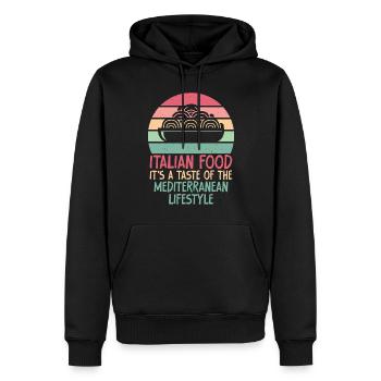 Cadeaux de cuisine italienne - Sweat à capuche Premium bio Homme - noir - Devant - Nico (187cm)